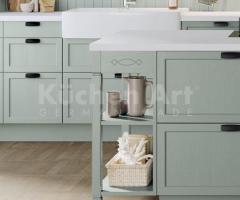 Cuisine Bristol avec îlot couleur eucalyptus style rustique scandinave - 4