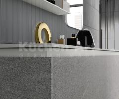 Salle de Bain Minimaliste avec Vasque Intégrée en Fenix Grigio et Miroir R80 Éclairé - 7