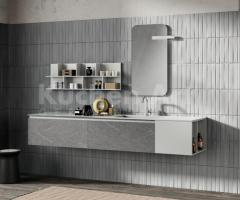 Salle de Bain Minimaliste avec Vasque Intégrée en Fenix Grigio et Miroir R80 Éclairé - 8