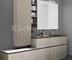 Salle de Bain Moderne Sans Poignée avec Vasque Intégrée, Bois Luxueux et Finitions Stratifiées - 2