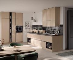 Cuisine contemporaine en bois et pierre | Élégance Naturelle et Style Épuré