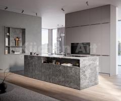 Cuisine Gris Foncé Effet Granit avec Îlot Central | Élégance Intemporelle - 2