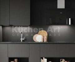 Cuisine graphite & satin | Sobriété foncée & design épuré - 2