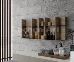Salle de bains moderne noir marbré avec vasque rectangle – Élégance et rangement graphique - 7